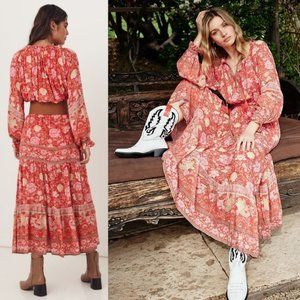 Spell Designs Exclusive Red Seashell Gown Maxi Dress M Free People Mermaid FP